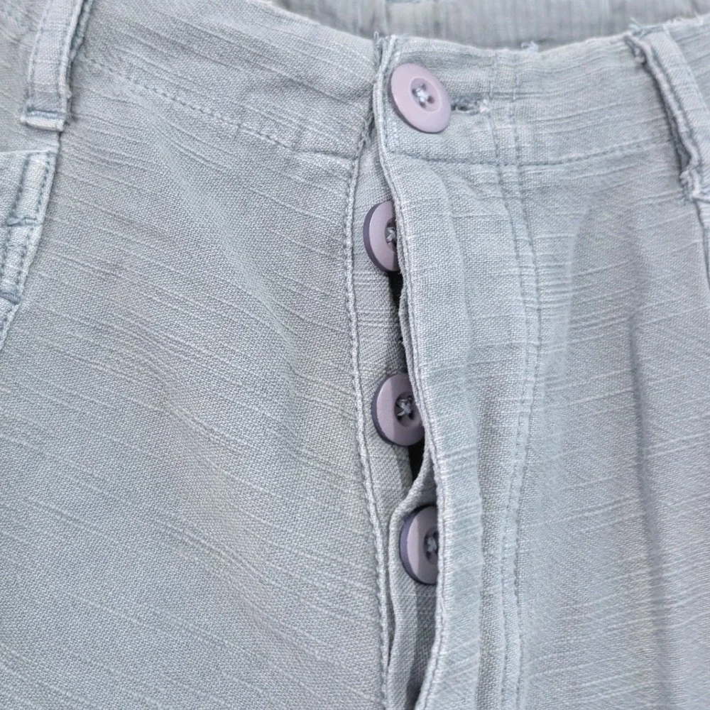 Free People Blue Grey Slub Texture Utility Cargo Pants XS Relaxed Tapered Leg - Picture 7 of 13
